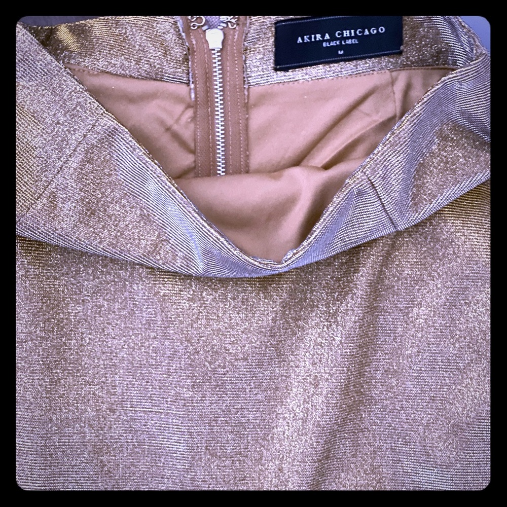 AKIRA black label Long shimmery gold skirt Medium